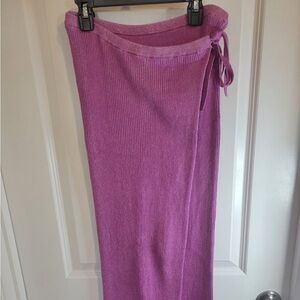 FREE PEOPLE purple ribbed wrap maxi dress